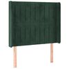 vidaXL T&ecirc;te de lit &agrave; LED Vert fonc&eacute; 93x16x118/128 cm Velours