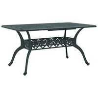 vidaXL Table de jardin vert 150x90x72 cm aluminium coulé