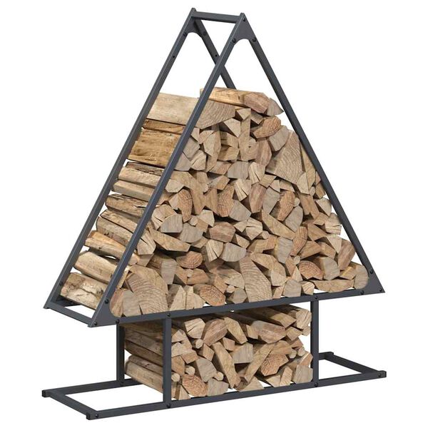 vidaXL Portant de bois chauffage anthracite 80x25x90 cm
