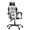 vidaXL Chaise de jeu pivotante Blanc et noir Similicuir