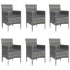 vidaXL Ensemble &agrave; manger de jardin coussins 7pcs Gris et noir
