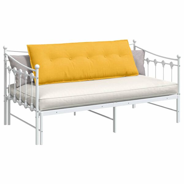 vidaXL Coussin de Dos Jaune clair 140 x 50 cm Tissu en velours c&ocirc;tel&eacute;