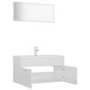 vidaXL Ensemble de meubles de salle de bain Blanc brillant Agglom&eacute;r&eacute;
