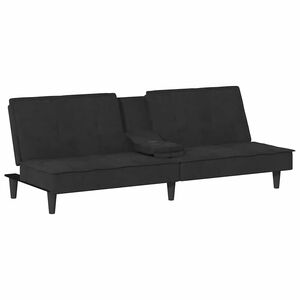 vidaXL Canap&eacute;-lit avec porte-gobelets noir velours