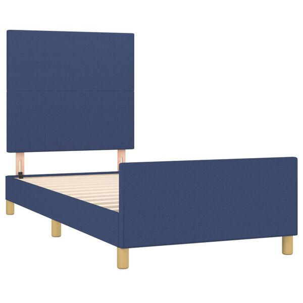 vidaXL Cadre de lit sans matelas bleu 100x200 cm tissu