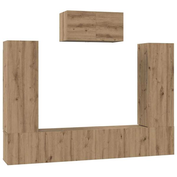 vidaXL Ensemble meuble TV 7 pcs Ch&ecirc;ne artisanal Bois d'ing&eacute;nierie