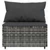 vidaXL Salon de jardin 3 pcs avec coussins Gris R&eacute;sine tress&eacute;e