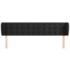 vidaXL T&ecirc;te de lit avec oreilles Noir 203x23x78/88 cm Velours