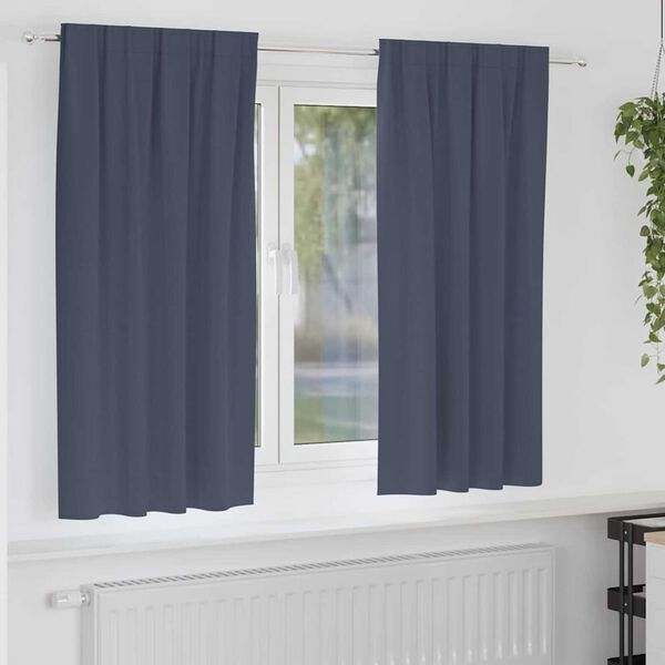 vidaXL Rideaux occultants avec anneaux 2 pcs Anthracite 175 x 140 cm