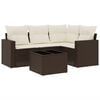 vidaXL Salon de jardin avec coussins 5 pcs marron r&eacute;sine tress&eacute;e