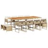 vidaXL Ensemble &agrave; manger de jardin et coussins 13 pcs beige