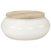 vidaXL Table basse blanc 51x51x27 cm bois de manguier massif