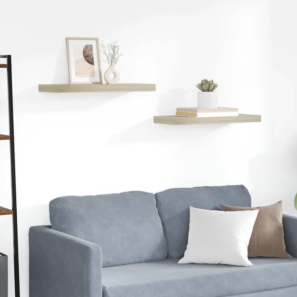 vidaXL Étagères murales flottantes 2 pcs chêne 60x23,5x3,8 cm MDF