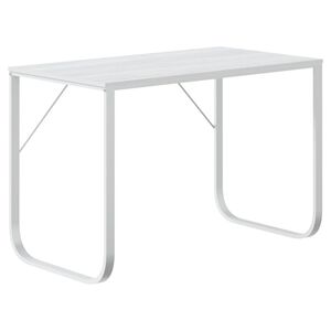 vidaXL Bureau d'ordinateur Blanc 110x60x73 cm Agglom&eacute;r&eacute;