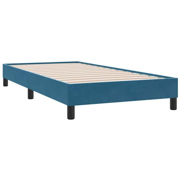 vidaXL Cadre de lit sans matelas bleu fonc&eacute; 80x210 cm velours