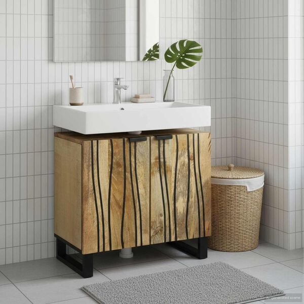vidaXL Meuble de Lavabo de Salle de Bain Marron 62 x 33 x 58 cm