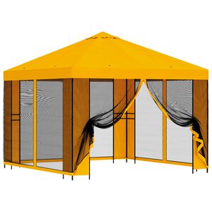 vidaXL Abri de jardin avec parois 3 x 3 m Jaune Polyester et Acier