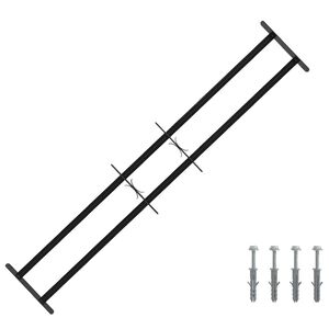 vidaXL Grille de s&eacute;curit&eacute; pour fen&ecirc;tres avec 2 barres transversales