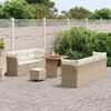vidaXL Ensemble de canap&eacute; de jardin avec coussin 10 pcs beige et cr&egrave;me