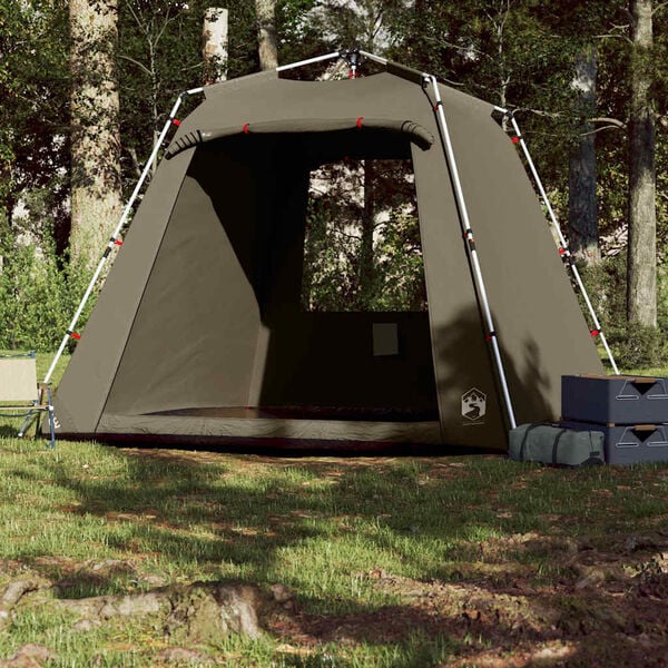 vidaXL Tente de pêche 4 personnes vert olive libération rapide