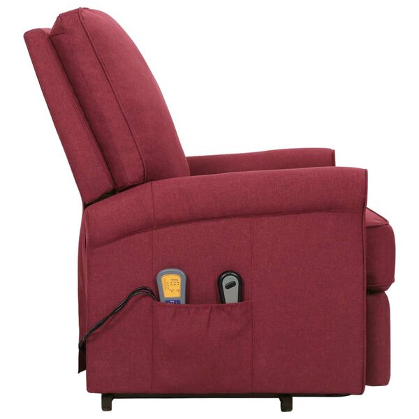 vidaXL Fauteuil de massage Rouge bordeaux Tissu