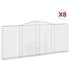 vidaXL Paniers &agrave; gabions arqu&eacute;s 8 pcs 400x30x160/180 cm Fer galvanis&eacute;