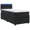 vidaXL Lit boxspring avec matelas Noir 100 x 200 cm Velours