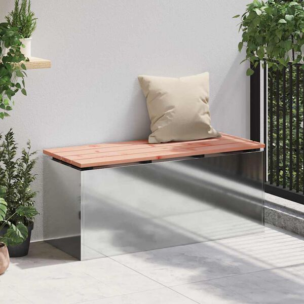 vidaXL Banc de jardin Argent 100 x 40 x 43 cm Acier galvanis&eacute;