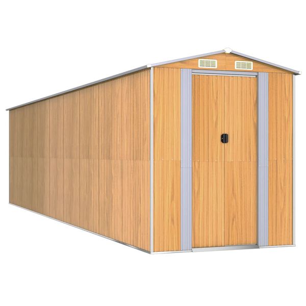 vidaXL Abri de jardin Marron clair 192x772x223 cm Acier galvanis&eacute;