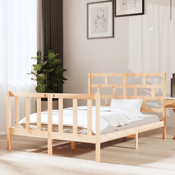 vidaXL Cadre de lit sans matelas bois de pin massif