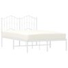 vidaXL Cadre de lit m&eacute;tal sans matelas et t&ecirc;te de lit blanc 120x200 cm