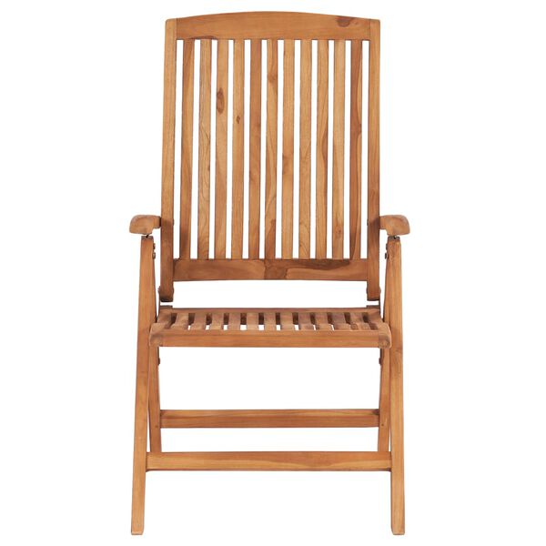 vidaXL Chaises inclinables de jardin et coussins lot de 6 Teck solide