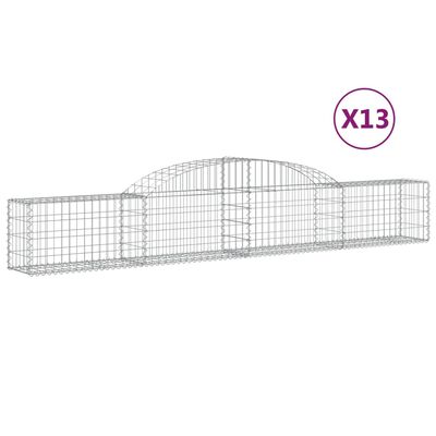 vidaXL Paniers à gabions arqués 13 pcs 300x30x40/60 cm fer galvanisé