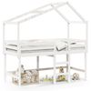 vidaXL Lit superpos&eacute; avec &eacute;chelle et toit sans matelas blanc 90x190 cm