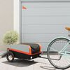 vidaXL Remorque de v&eacute;lo noir et orange 30 kg fer