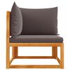 vidaXL Canap&eacute; d'angle de jardin avec coussins en bois d'acacia et corde
