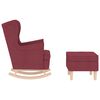 vidaXL Chaise &agrave; bascule avec repose-pied Rouge bordeaux Tissu