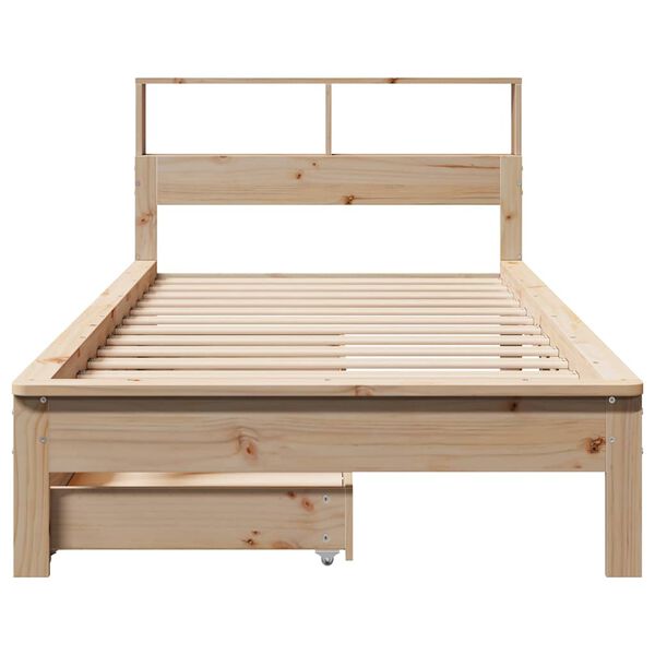 vidaXL Lit biblioth&egrave;que sans matelas 90x200 cm bois de pin massif