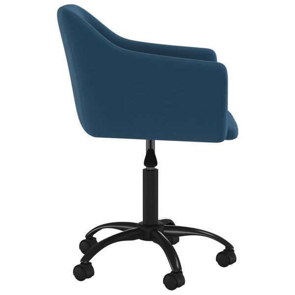 vidaXL Chaise pivotante de salle &agrave; manger Bleu Velours