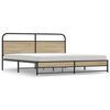 vidaXL Cadre de lit en m&eacute;tal sans matelas ch&ecirc;ne fum&eacute; 200x200 cm