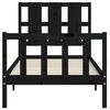 vidaXL Cadre de lit sans matelas noir bois de pin massif