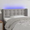 vidaXL T&ecirc;te de lit &agrave; LED Gris clair 103x16x78/88 cm Tissu