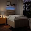 vidaXL Sommier &agrave; lattes de lit avec matelas Cr&egrave;me 120x200 cm Tissu