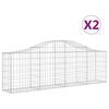 vidaXL Paniers &agrave; gabions arqu&eacute;s 2 pcs 200x30x60/80 cm Fer galvanis&eacute;