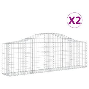 vidaXL Paniers &agrave; gabions arqu&eacute;s 2 pcs 200x30x60/80 cm Fer galvanis&eacute;
