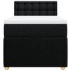 vidaXL Sommier &agrave; lattes de lit avec matelas Noir 90x190 cm Tissu