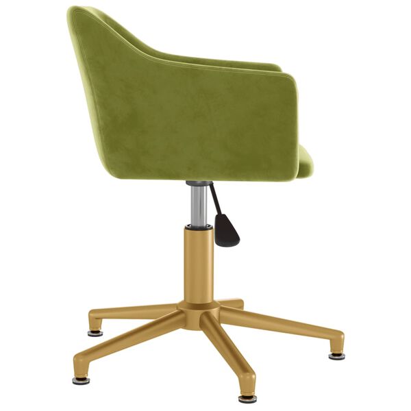 vidaXL Chaise pivotante de salle &agrave; manger Vert clair Velours
