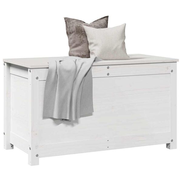 vidaXL Bo&icirc;te de rangement Blanc 80x40x45,5 cm Bois massif de pin