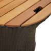 vidaXL Tables d'appoint de jardin 2 pcs dessus en bois noir poly rotin