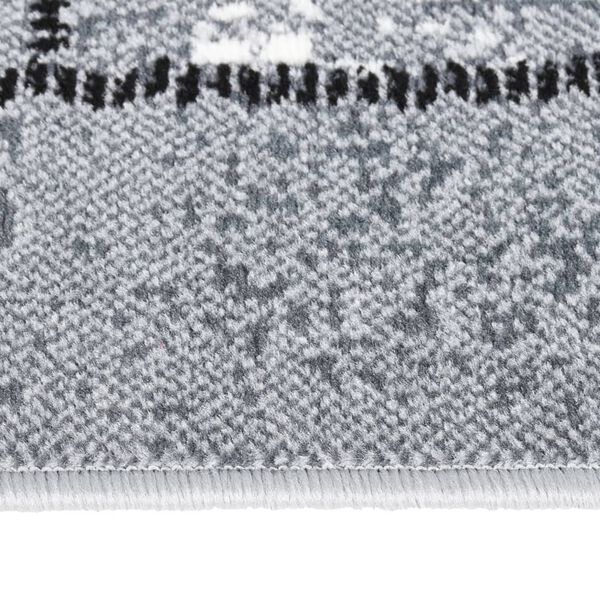 vidaXL Tapis BCF Gris avec motif de blocs 80x200 cm